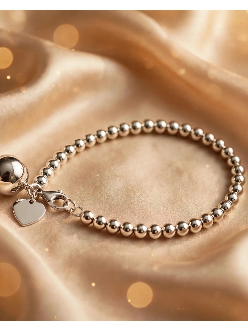 S925 Sterling Ball Pendant Bracelet – 7-7.5" Adj.